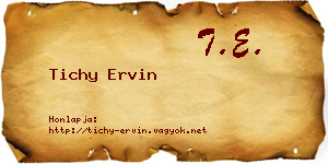 Tichy Ervin névjegykártya