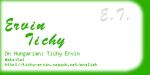 ervin tichy business card
